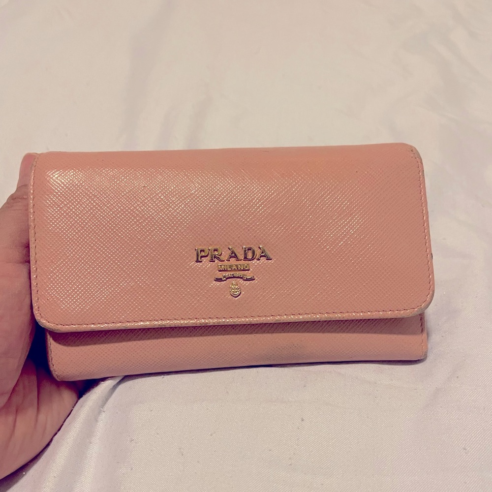 RARE pale pink Prada wallet